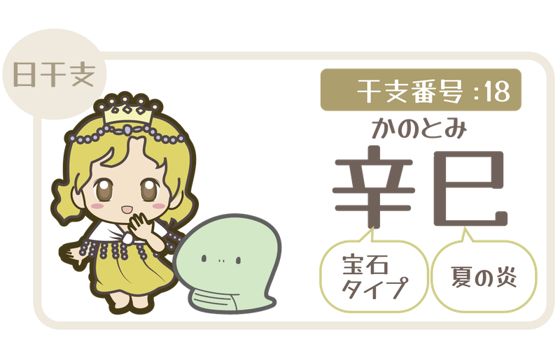 干支番号18：辛巳（かのとみ）＝宝石タイプ×夏の炎