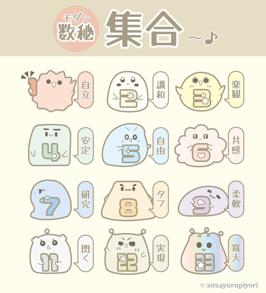 数秘の数字（1〜9と、マスターナンバー11・22・33）の意味一覧