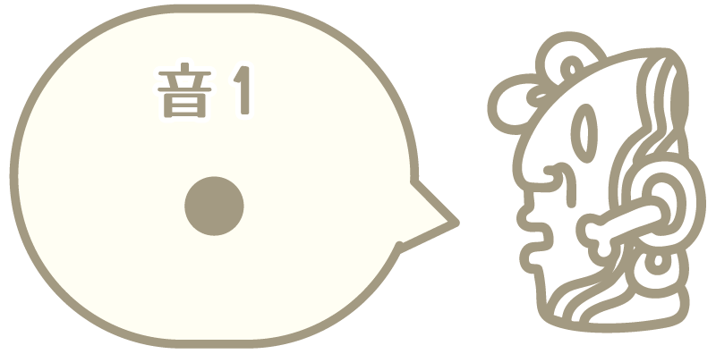 音1（マヤ数字と横顔）
