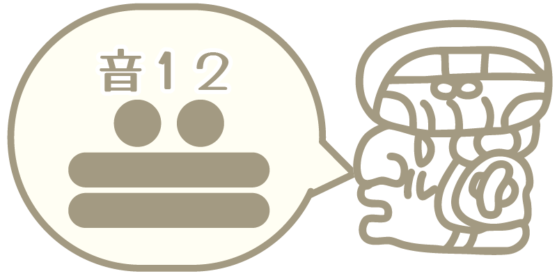 音12（マヤ数字と横顔）