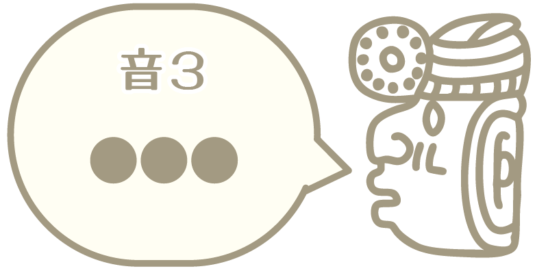 音3（マヤ数字と横顔）