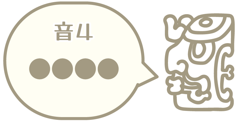 音4（マヤ数字と横顔）