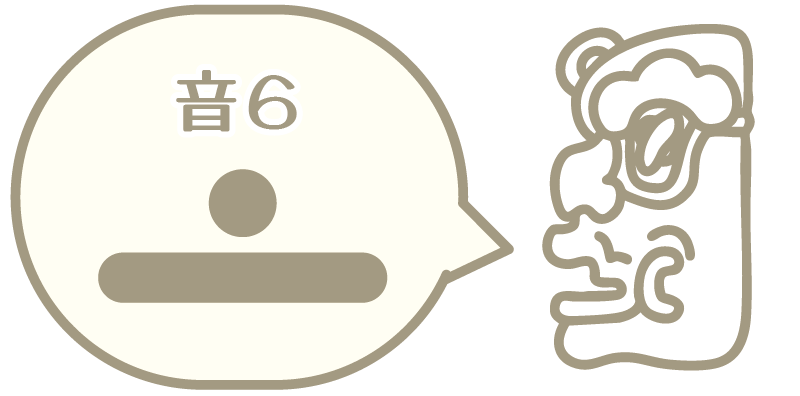 音6（マヤ数字と横顔）
